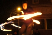 Fire spinning down Columbia - Andrew Zwicker photo