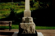 The Cenotaph at its present location shortly after th '97 move - photo courtesy Rossland Legion