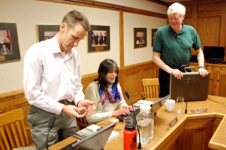 Back-slapping all around as old council vacates chamber for newly elected members