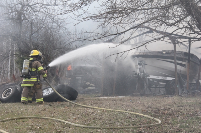 Fire guts truck and powerboat at residence near Thrums