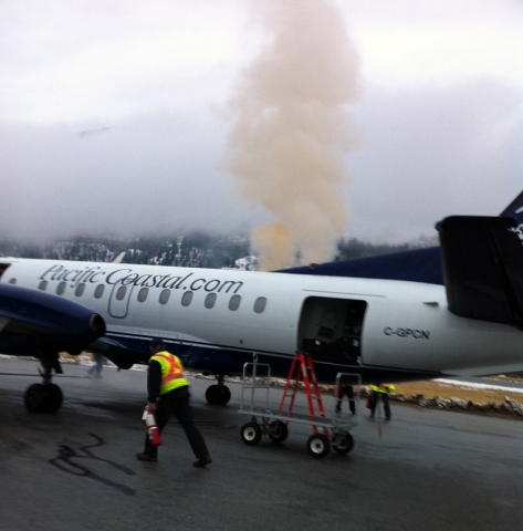 BREAKING NEWS: Pacific Coast plane catches fire after landing at Trail Regional Airport