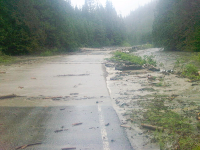 UPDATED: Double-wide trailer engulfed by wild Hamill Creek as rains pummel North Kootenay Lake region