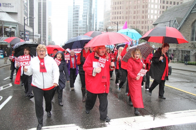 BC Nurses take to the streets to rally against staffing cuts