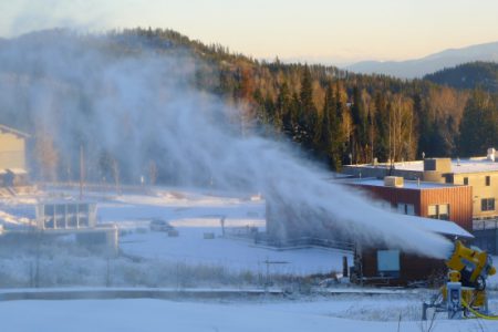 The snow guns are a'firing at Red! Time to think skiing...