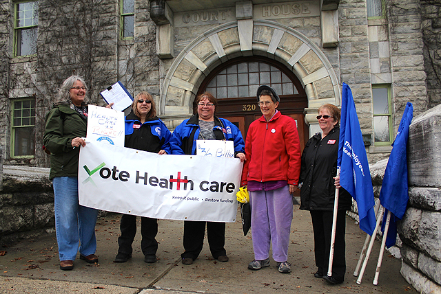 Crowd Gathers to Protest Federal Cuts to Healthcare and Save Kootenay Jobs