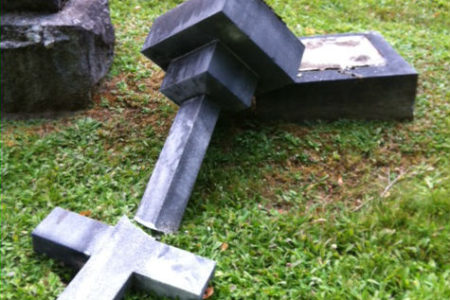 Vandals damage grave markers at Nelson Memorial Cemetery