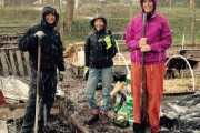 Remember that snowfall in Rossland in early May this year?  Here, people prepare plots at the Community Garden