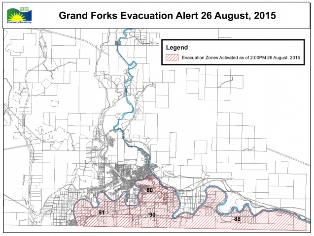 Parts of RDKB Area C and Grand Forks on evacuation alert