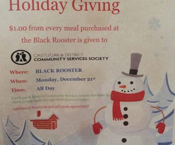 Treat yourself and give back today with Black Rooster/community services fundraiser