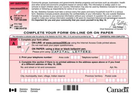 2016 census forms now in the mail to Canadians