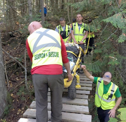 Fernie Search and Rescue assist in rescue of injured biker