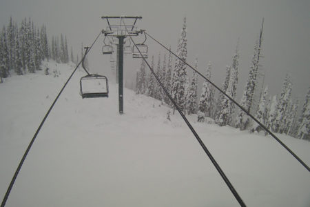 Snow starting to accumulate on Kootenay Mountains