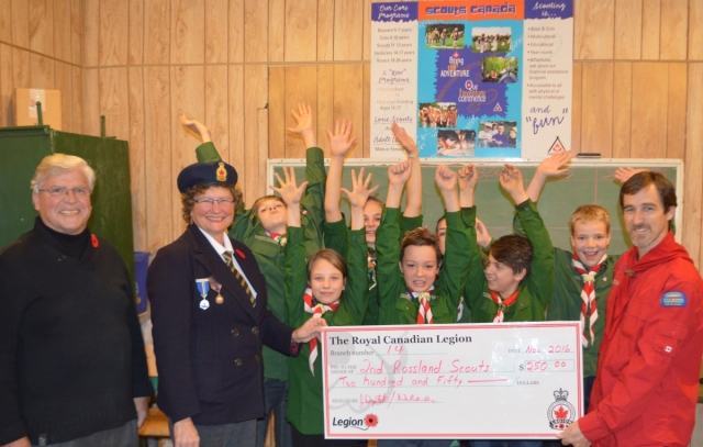 Rossland Legion helps Scouts with camping essentials