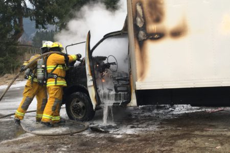 No one injured in truck fire Wednesday morning