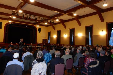 Public Hearing at the Miners Hall draws a crowd