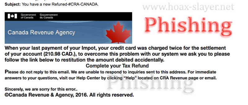 Don't fall for 'CRA' scams