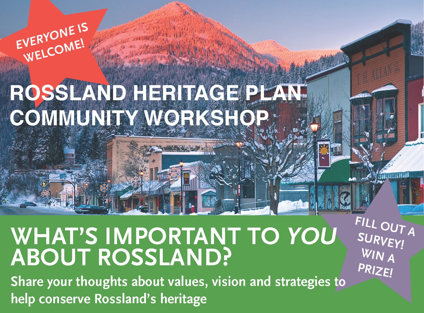 UPDATED: Rosslanders -- Share Your Thoughts, Help Shape Heritage Plan, Maybe Win a Prize