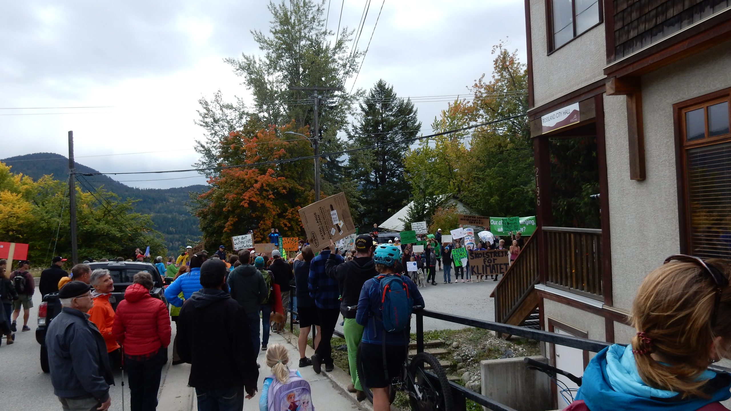 Rossland's climate march