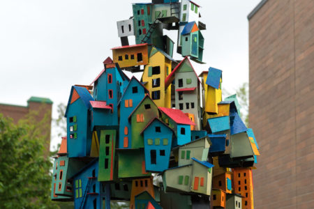 Winlaw's Rabi'a wins second Sculpturewalk People's Choice Award with 'Housing Crisis'