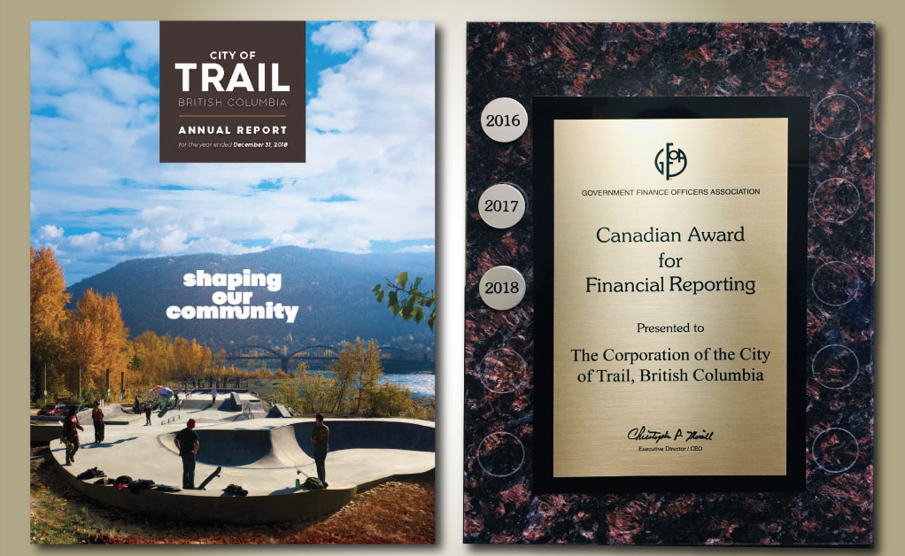 CITY OF TRAIL RECEIVES CANADIAN AWARD FOR FINANCIAL REPORTING FOR 2018 ANNUAL REPORT