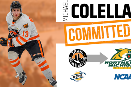 Smoke Eaters' Colella Commits to Northern Michigan Wildcats for 2020/21.