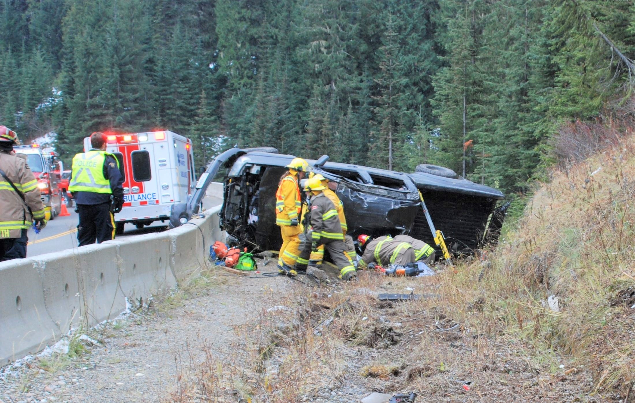 A single-vehicle crash at the Murphy Creek bend