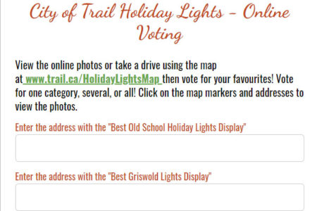 Vote for your Favourite Holiday Light Displays in Trail