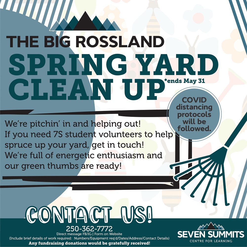 Help Rossland students help you with the Big Rossland Spring Yard Clean-up