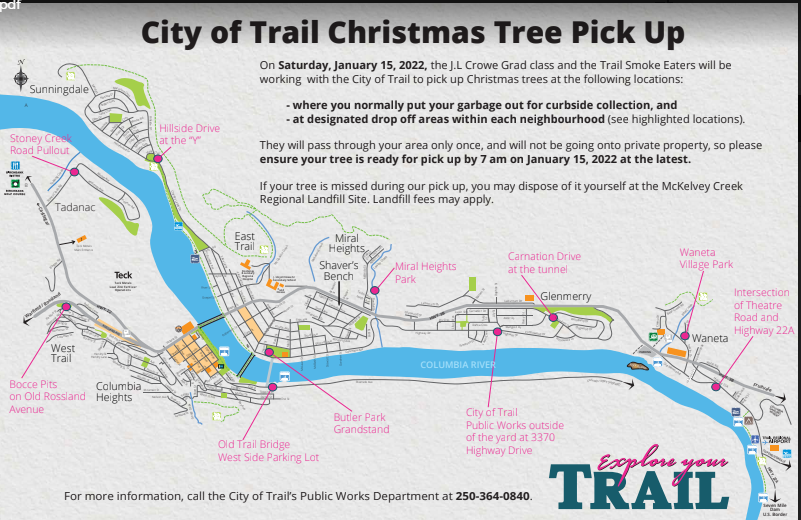 Trail Christmas tree pick up – Sat. Jan. 15, 2022