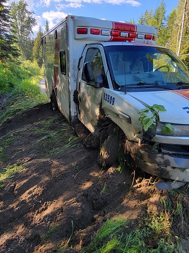 Ambulance crashes near Rossland, golf game ends in grievance