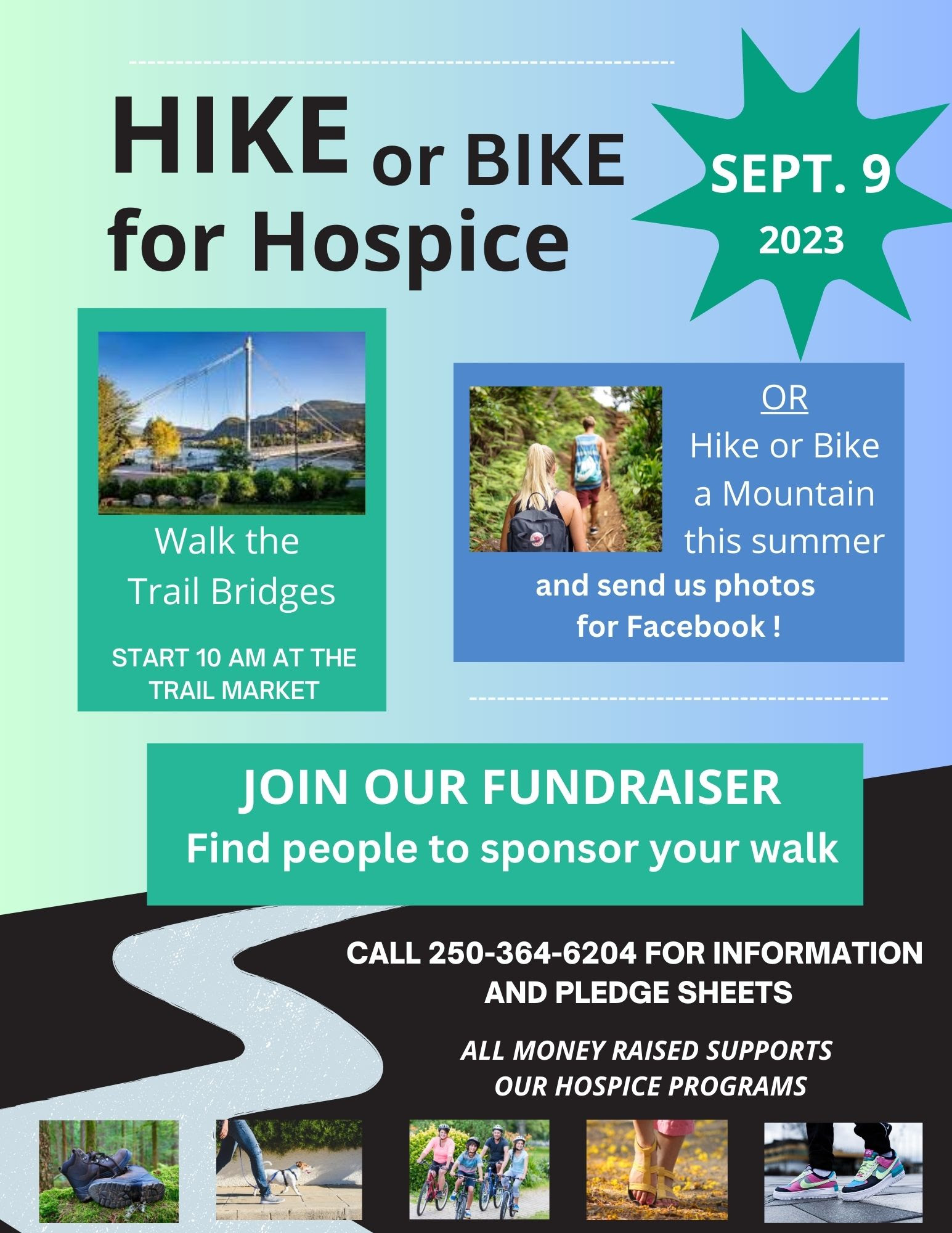 Join us on our First Annual Hike or Bike for Hospice!