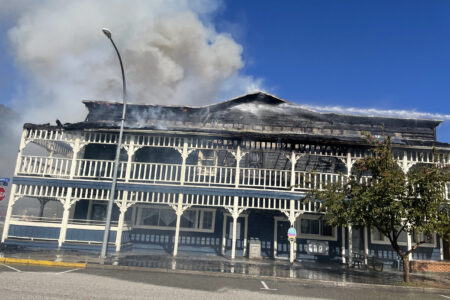 UPDATED: Village applauds efforts of local fire departments in battling Salmo Hotel blaze