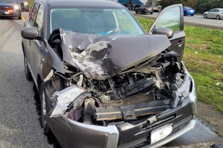 BC Highway Patrol charges dump truck driver after the wheels fall off and hit another vehicle