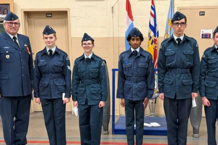 Two 531 Squadron cadets receive medals and other recognized