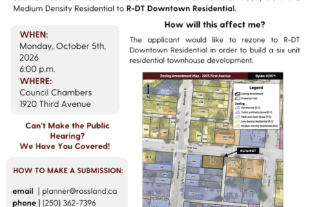 Have your say on rezoning that could bring six new residences to Downtown Rossland